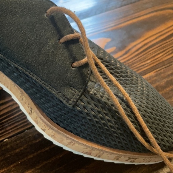 paul Green Madrid Slate Blue Green Austrian Cork Bottom Lace Shoes Fits 8.5-9 - Picture 2 of 6